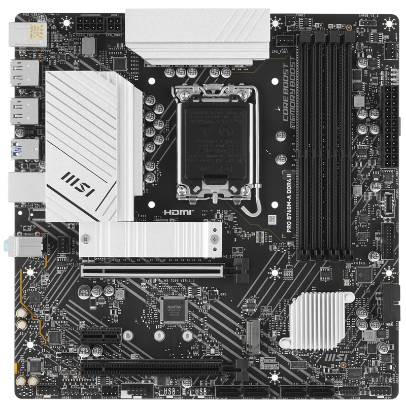 Материнская плата MSI PRO B760M-A DDR4 II, Intel B760, mATX, DIMM
