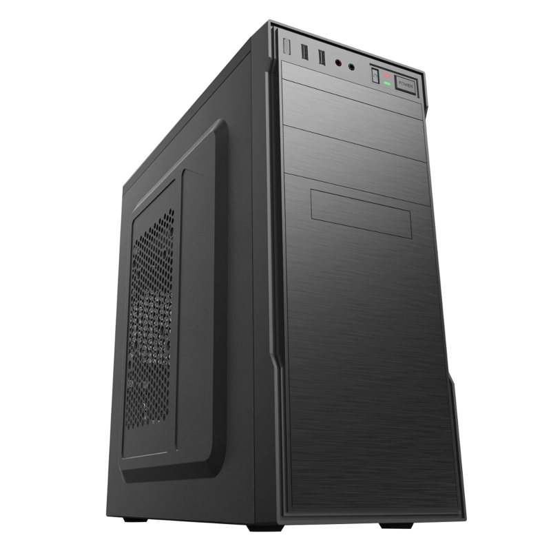Корпус для ПК Foxline Forza ATX, Midi Tower, чёрный, под ATX, mATX, mITX, материал сталь