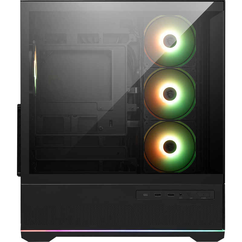 Корпус для ПК MSI MAG PANO 110R PZ, Midi Tower, чёрный, под ATX, mATX, Mini-ITX, подсветка ARGB, фото 2