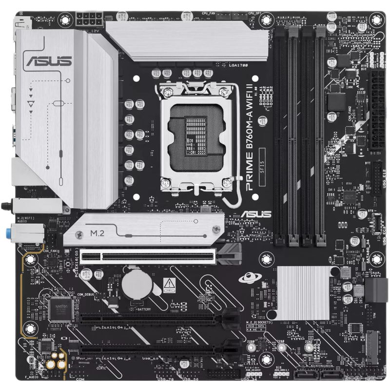 Материнская плата ASUS PRIME B760M-A WIFI II, LGA1700, Intel B760, Micro-ATX, DDR5
