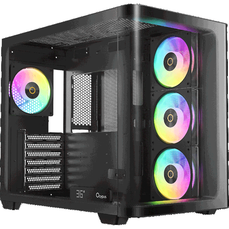 Корпус для ПК Ocypus Iota C70 Curve BK ARGB, Midi Tower, чёрный, под ATX, mATX, mITX