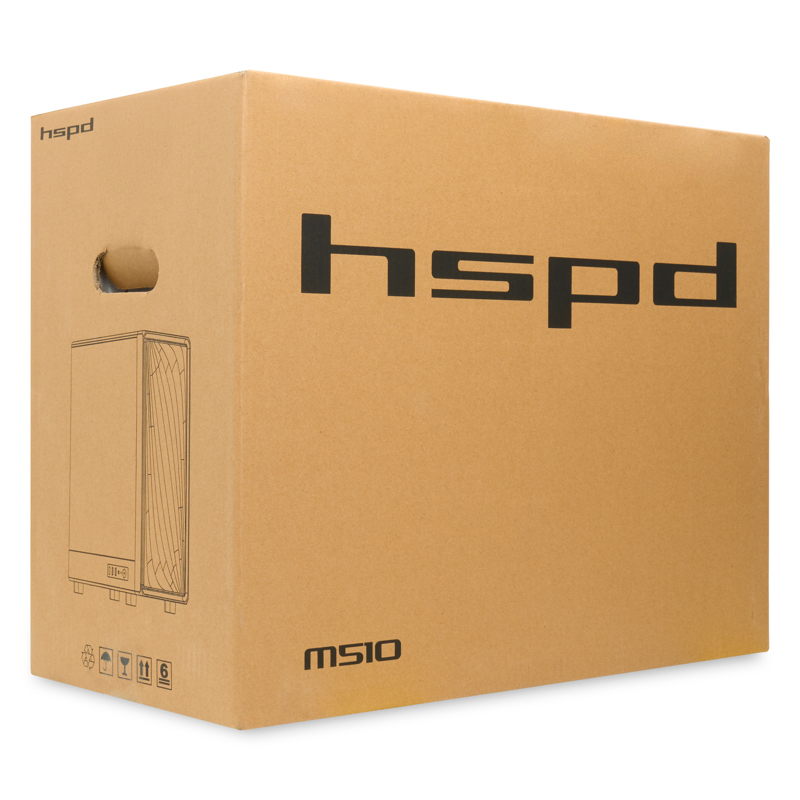 Корпус для ПК Hspd M510, Midi Tower, чёрный, под ATX, mATX, mITX, материал закалённое стекло, сталь, фото 13