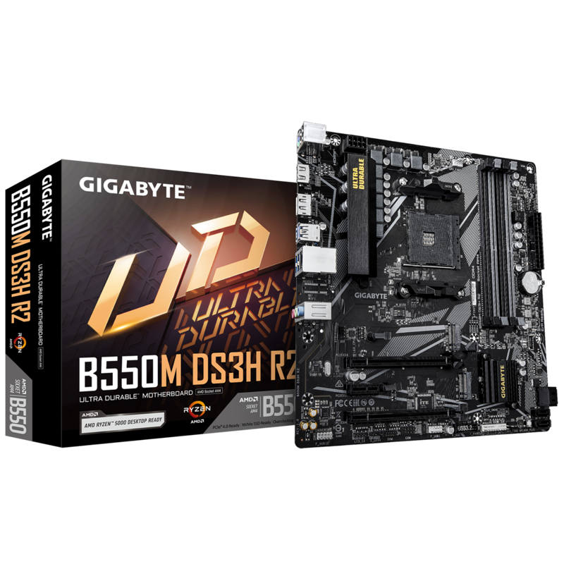 Материнская плата Gigabyte B550M DS3H R2, AM4, AMD B550, mATX, DDR4