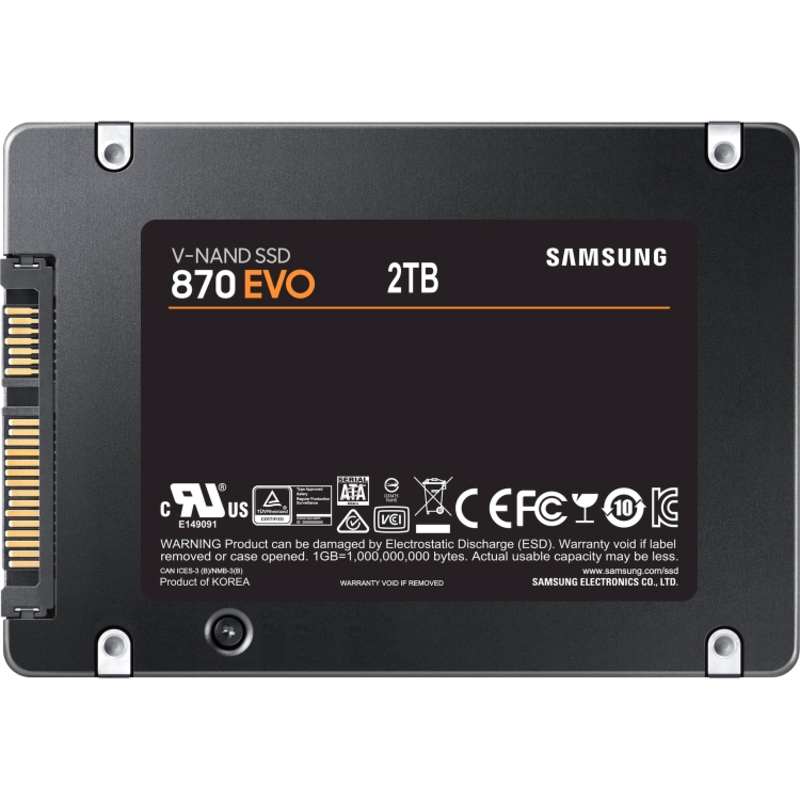 Твердотельный накопитель Samsung SSD 870 EVO, 2 ТБ, MLC, чтение 560 МБ/с, 1200 ТБ, фото 2