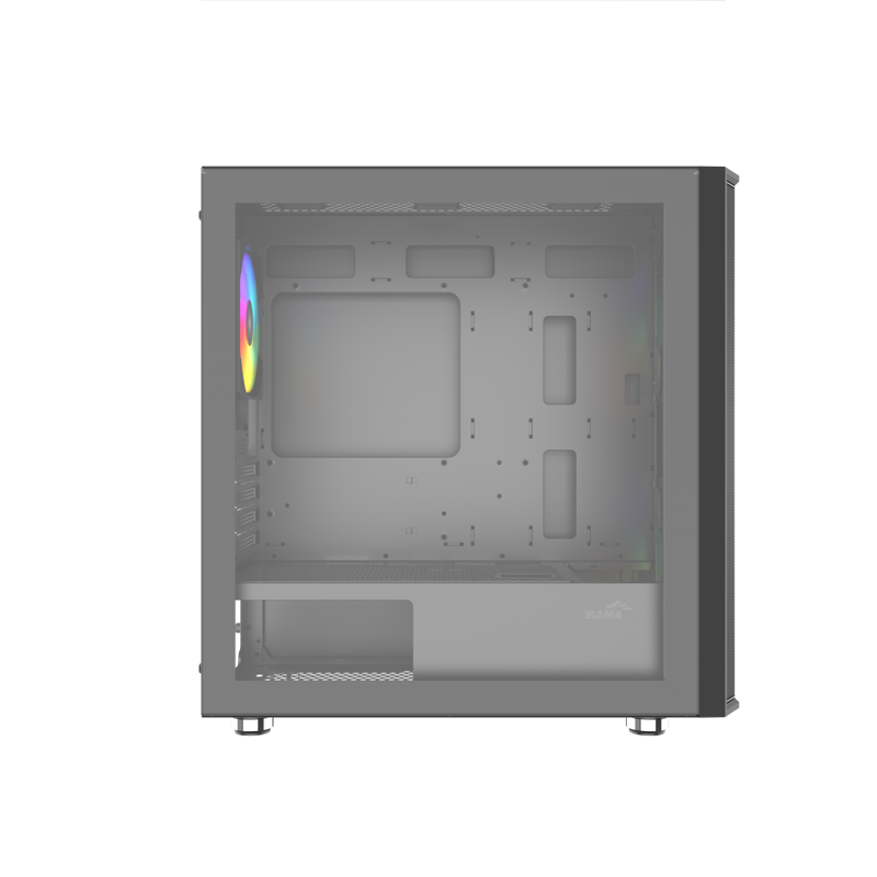 Корпус для ПК Sama S30, Midi Tower, чёрный, под mATX, mITX, материал закалённое стекло, сталь, фото 8