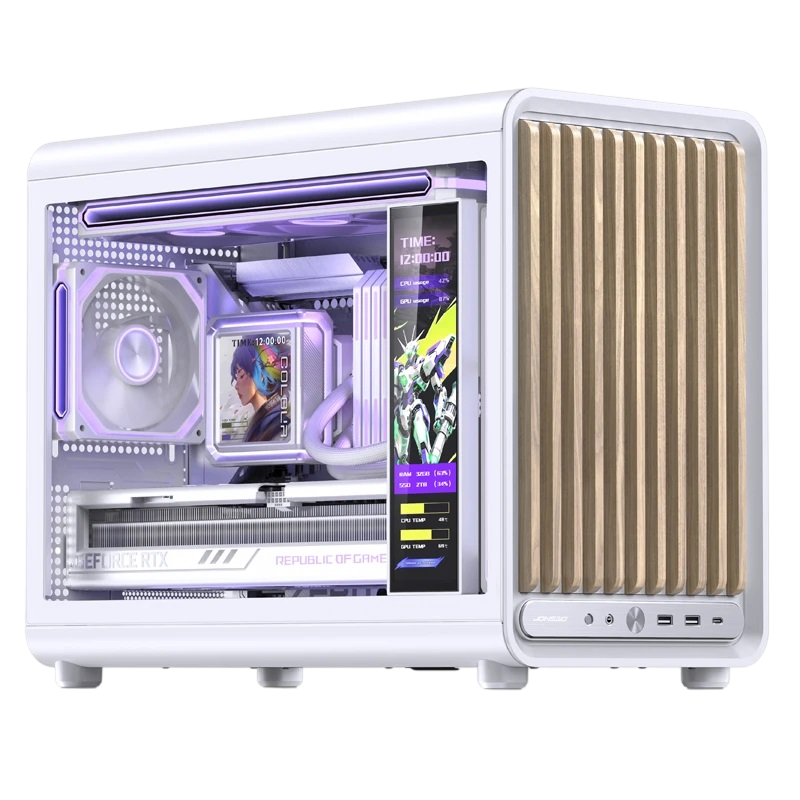Корпус для ПК Jonsbo D33 WOOD, Mini Tower, белый, под mATX, mITX