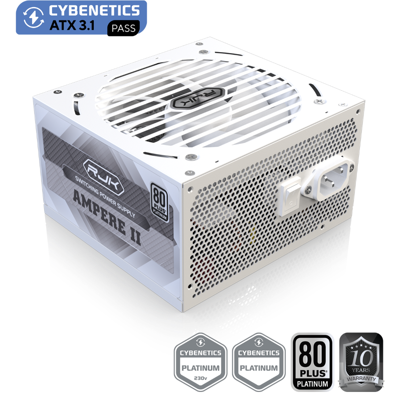 Блок питания Raijintek AMPERE II 850, 80 PLUS Platinum, ATX, активный PFC, вентилятор 120x120 мм, белый, фото 4