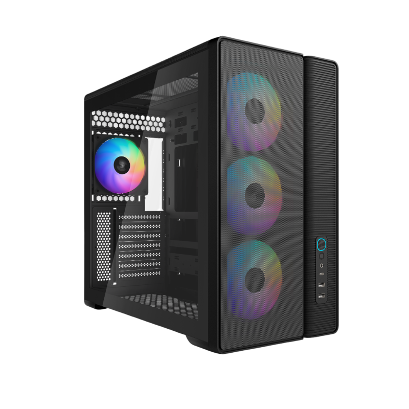 Корпус для ПК Sama S50, Midi Tower, чёрный, под ATX, mATX, Mini-ITX, подсветка ARGB