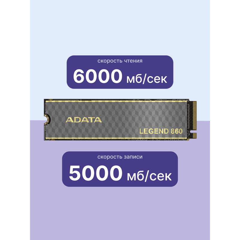 Твердотельный накопитель ADATA SSD LEGEND 860, 2 ТБ, 3D NAND, чтение 6000 МБ/с, 640 ТБ, фото 3