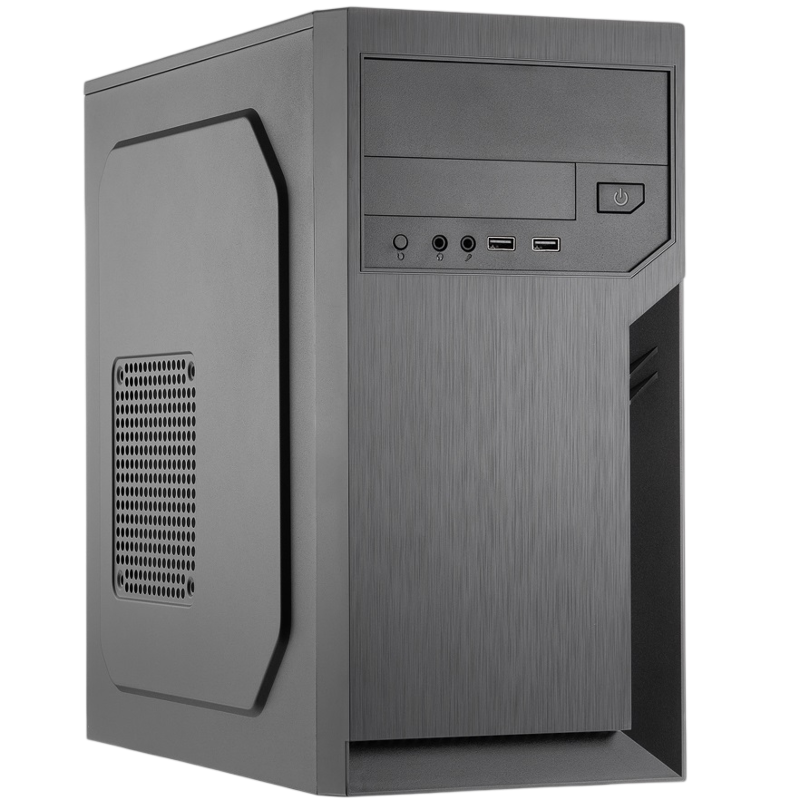 Корпус для ПК Foxline FL-702, Mini Tower, с БП 500 Вт, чёрный, под mATX, Mini-ITX