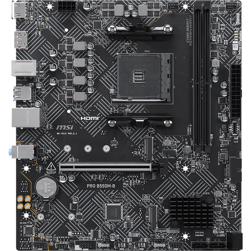 Материнская плата MSI PRO B550M-B, AM4, AMD B550, Micro-ATX, DDR4, фото 6