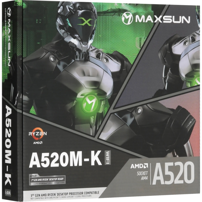 Материнская плата Maxsun MS-Challenger A520M-K WIFI, AM4, AMD A520, Micro-ATX, DDR4, фото 8