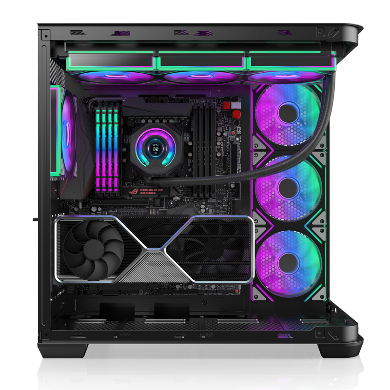 Корпус для ПК Raijintek ATREUS BT7, Midi Tower, чёрный, под ATX, E-ATX, mATX, Mini-ITX, подсветка ARGB, фото 5