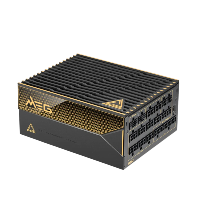 Блок питания MSI MEG Ai1600T PCIE5, 1600 Вт, 80 PLUS Titanium, ATX, активный PFC