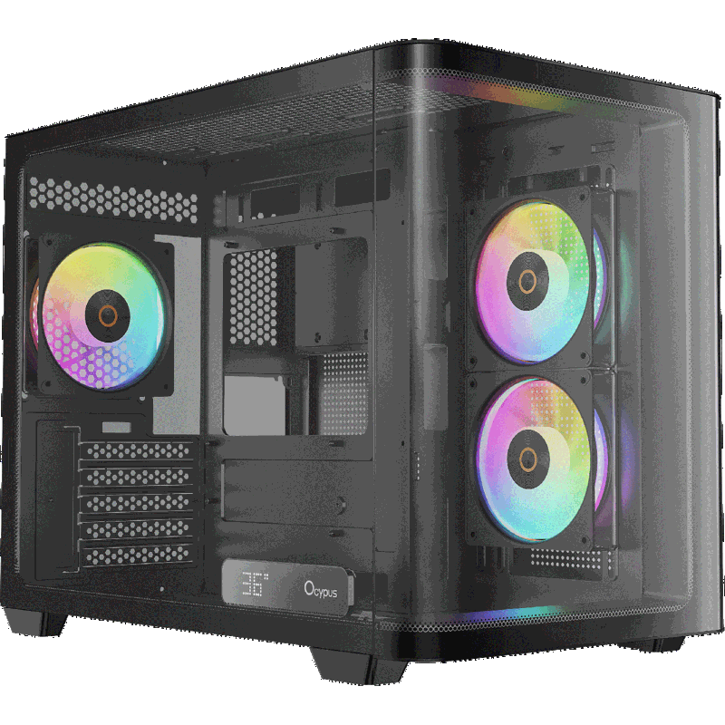 Корпус для ПК Ocypus Iota C50 Curve BK ARGB, Mini Tower, чёрный, под mATX, mITX, подсветка ARGB