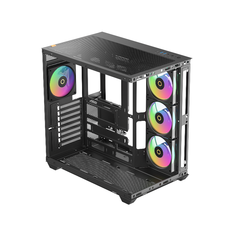 Корпус для ПК Ocypus Gamma C74 BK ARGB, Midi Tower, чёрный, под ATX, mATX, mITX, подсветка ARGB, фото 5