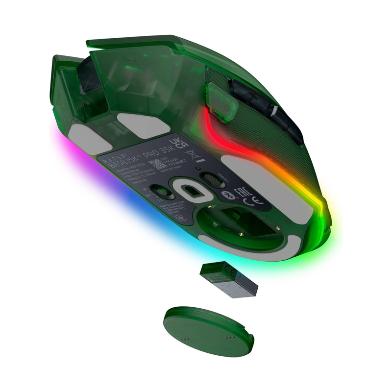 Мышь Razer Basilisk V3 Pro 35K - Phantom Green, USB-C, Bluetooth, радиоканал, 35000 dpi, зелёный, фото 7