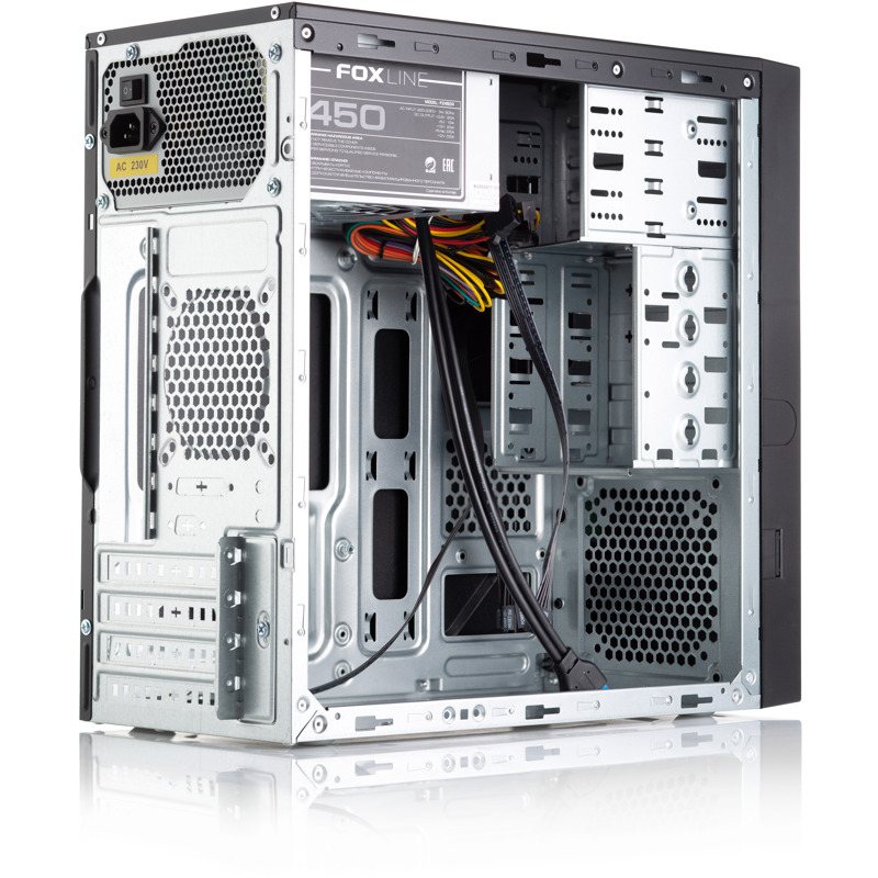 Корпус для ПК Foxline FL-733R, Mini Tower, чёрный, под mATX, Mini-ITX, материал пластик, сталь, фото 2