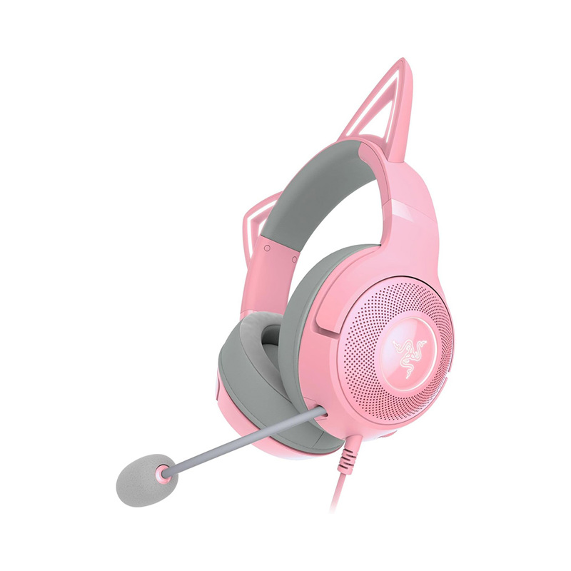 Гарнитура Razer Kraken Kitty V2 - Quartz, проводное подключение, USB Type-A, накладные, розовый, фото 3