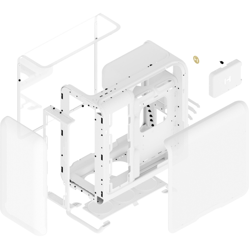 Корпус для ПК Hyte X50, Midi Tower, белый, под ATX, E-ATX, mATX, mITX, фото 2
