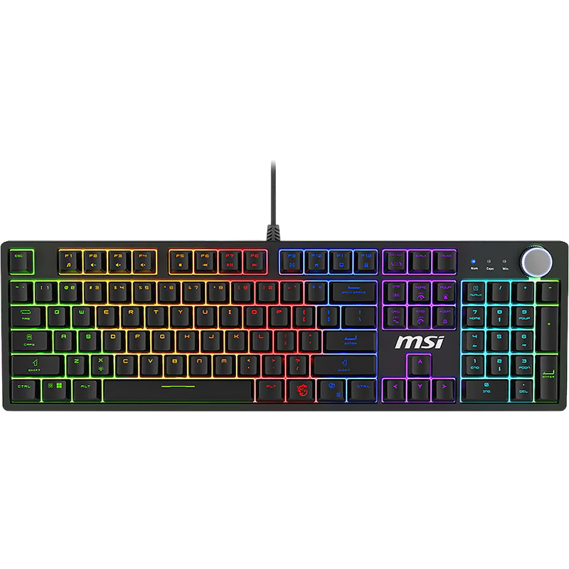 Клавиатура MSI FORGE GK320 RED RU, проводное подключение, USB-A, механические, чёрный, подсветка
