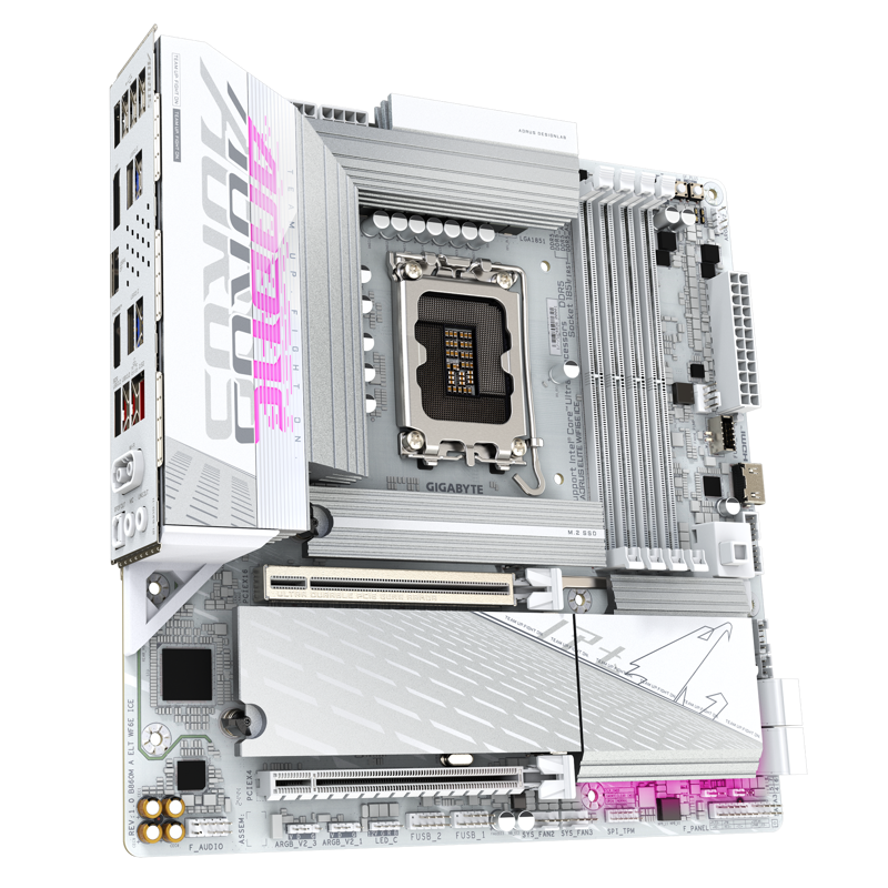 Материнская плата Gigabyte B860M A ELT WF6E ICE, LGA1851, Intel B860, Micro-ATX, DDR5, фото 2