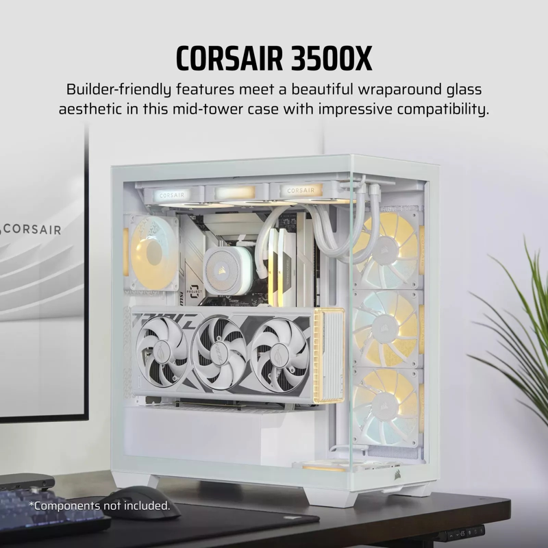 Корпус для ПК Corsair 3500X, Midi Tower, белый, под ATX, E-ATX, mATX, Mini-ITX, фото 7