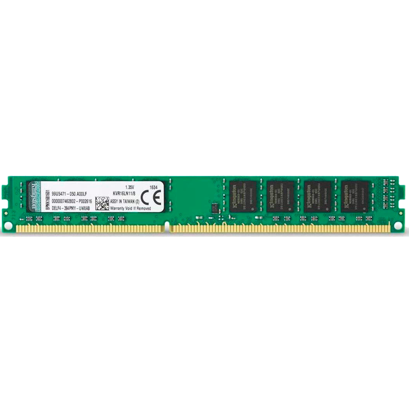 Оперативная память Kingston KVR16LN11/8WP, 8 ГБ, DDR3L, 1600 МГц, DIMM, PC3-12800, CL11