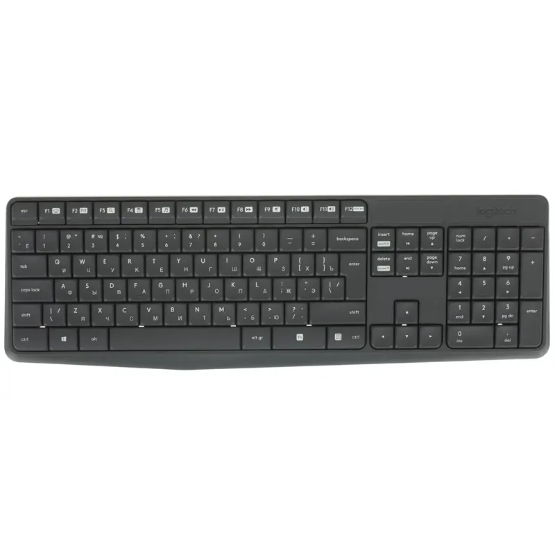 Комплект клавиатура и мышь Logitech Desktop MK235, радиоканал, серый, фото 3