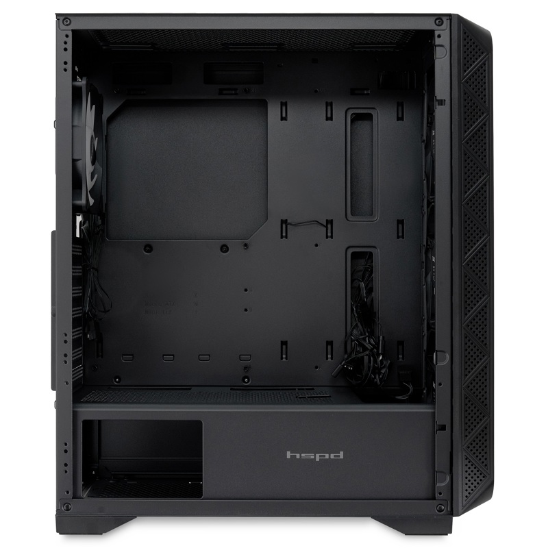 Корпус для ПК Hspd M521, Midi Tower, чёрный, под ATX, mATX, Mini-ITX, материал закалённое стекло, сталь, фото 32
