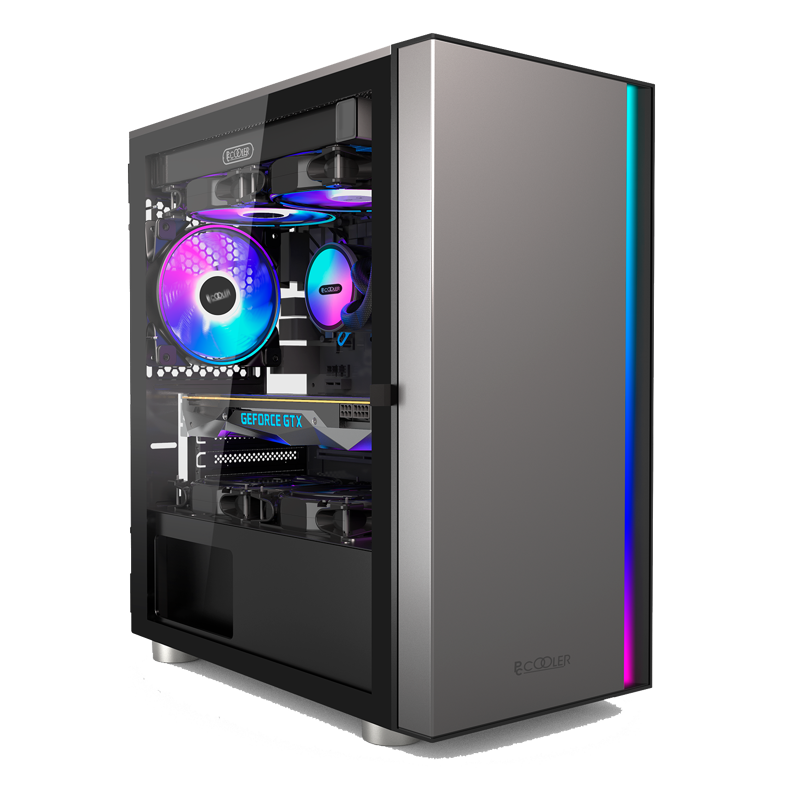 Корпус для ПК PcCooler LM300 ARGB BK, Mini Tower, чёрный, под mATX, Mini-ITX, подсветка ARGB