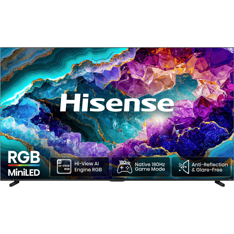 Телевизор Hisense RGB Mini-LED, Ultra HD, 180 Гц, HomeOS U9.5, Smart TV, DVB-T2/T/C/S2/S, подсветка RGB