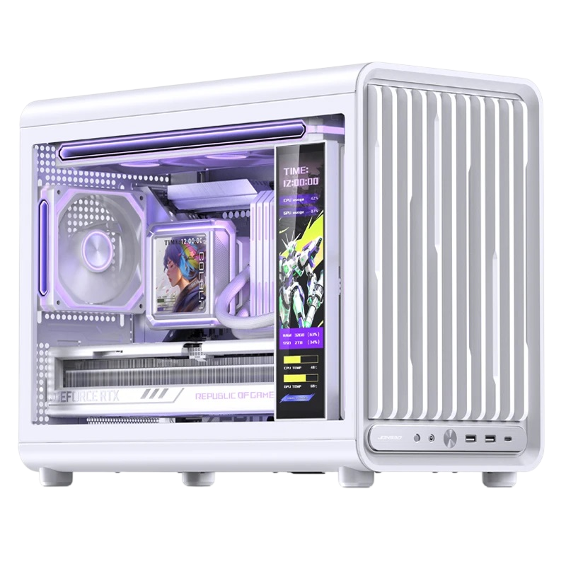 Корпус для ПК Jonsbo D33, Mini Tower, белый, под mATX, mITX, материал закалённое стекло, сталь