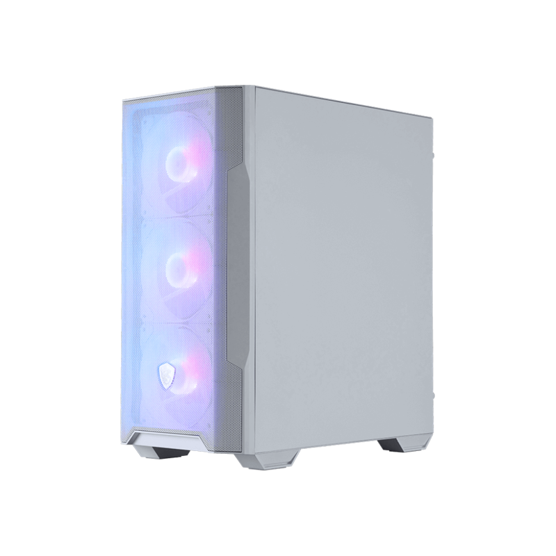 Корпус для ПК MSI MAG FORGE M100R, Mini Tower, белый, под mATX, Mini-ITX, подсветка ARGB