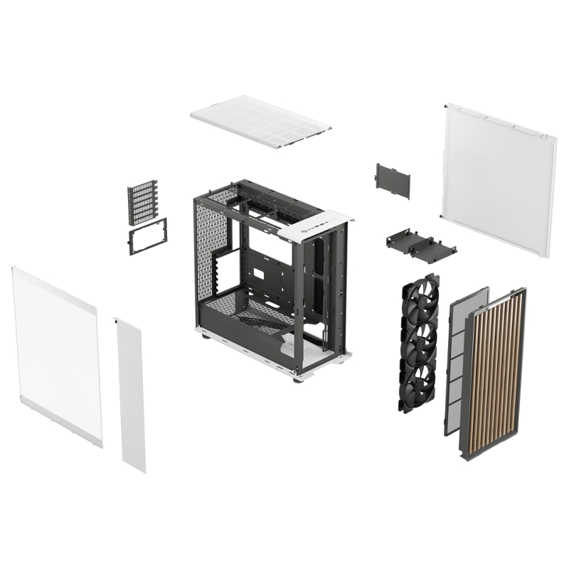 Корпус для ПК Fractal Design North XL RC Chalk TG Clear, Full Tower, белый, под ATX, E-ATX, mATX, mITX, фото 20