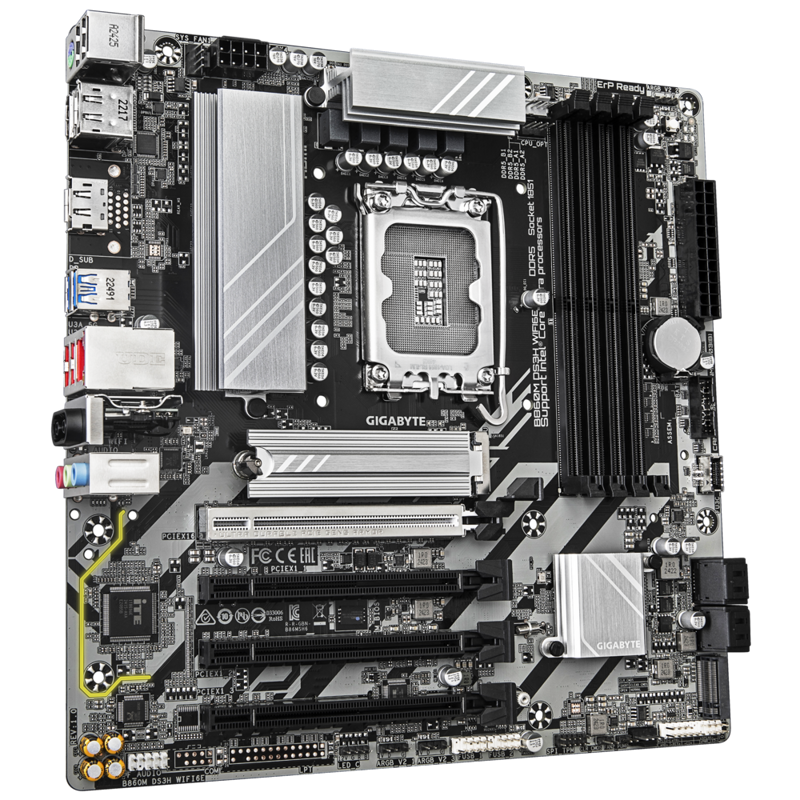 Материнская плата Gigabyte B860M DS3H WIFI6E, LGA1851, Intel B860, mATX, DDR5, фото 3