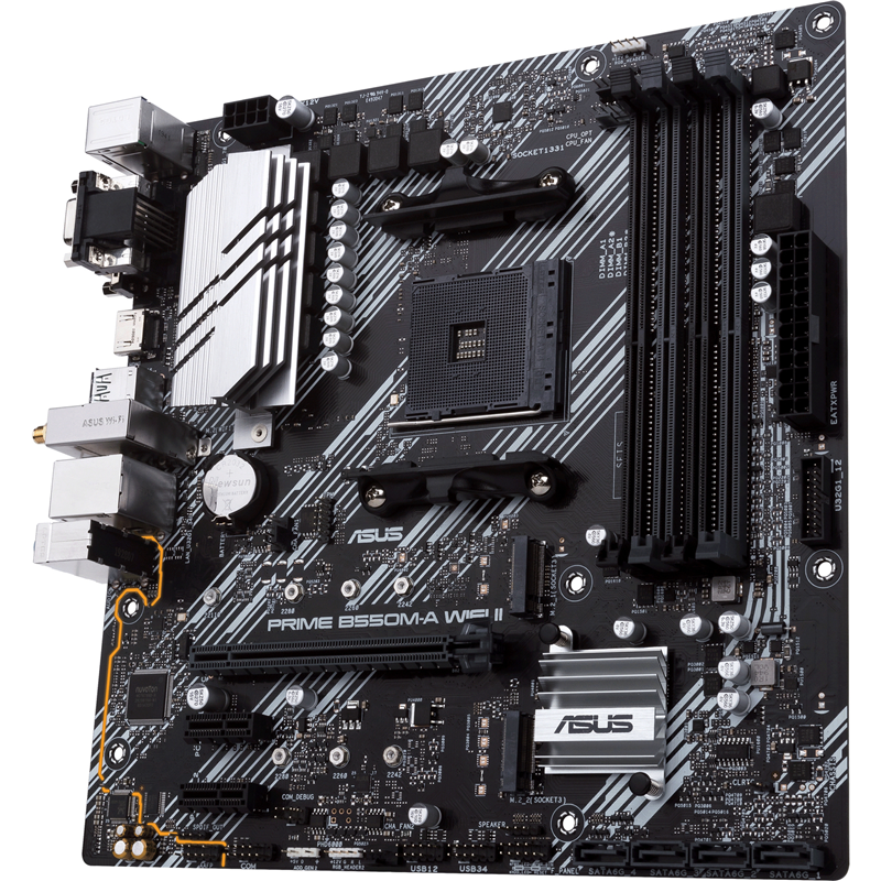Материнская плата ASUS PRIME B550M-A WIFI II, AM4, AMD B550, Micro-ATX, DDR4, фото 5