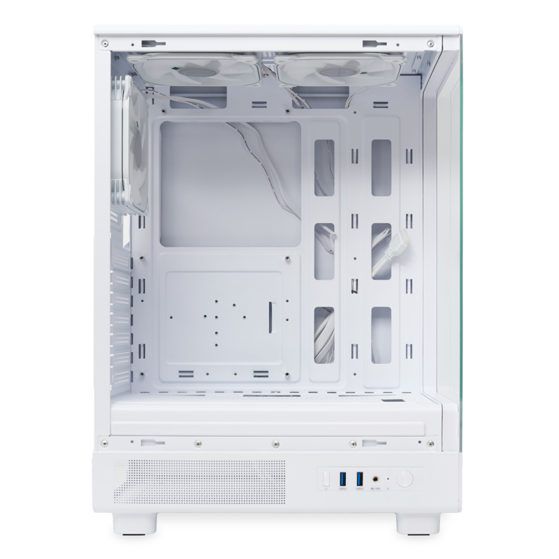Корпус для ПК Hspd F510, Midi Tower, белый, под ATX, mATX, mITX, материал закалённое стекло, сталь, фото 6