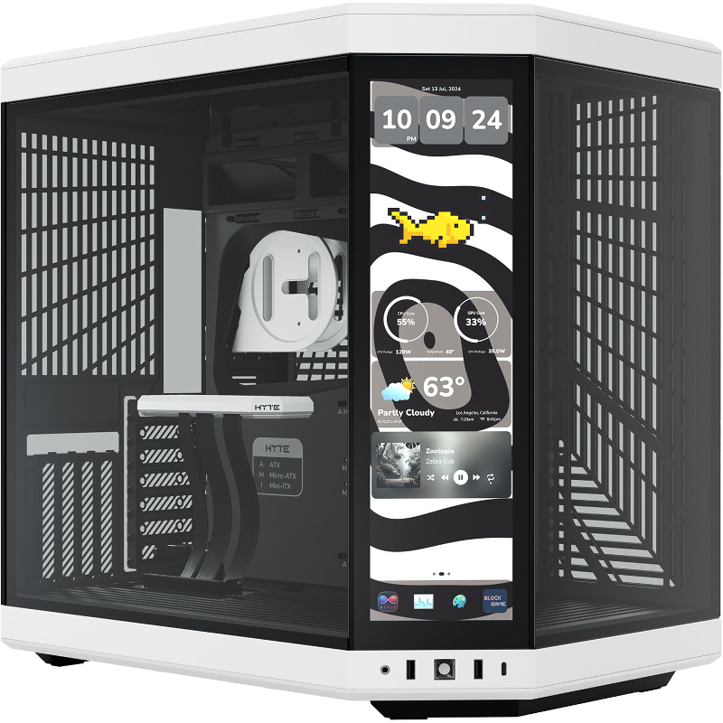 Корпус для ПК Hyte Y70 Touch Infinite, Midi Tower, белый, CS-HYTE-Y70TTI-WB
