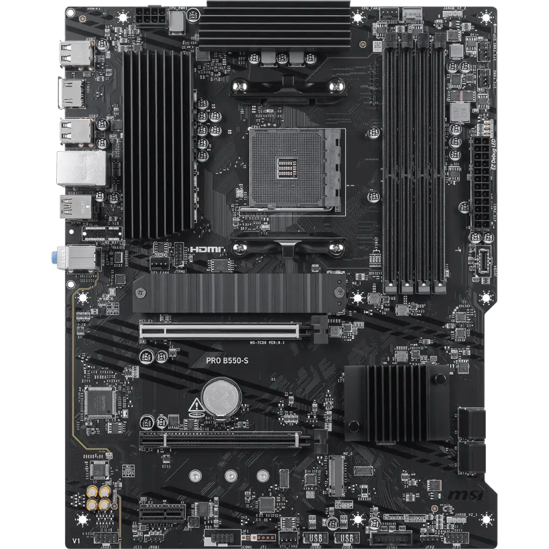 Материнская плата MSI PRO B550-S, AM4, AMD B550, ATX, DDR4, DIMM