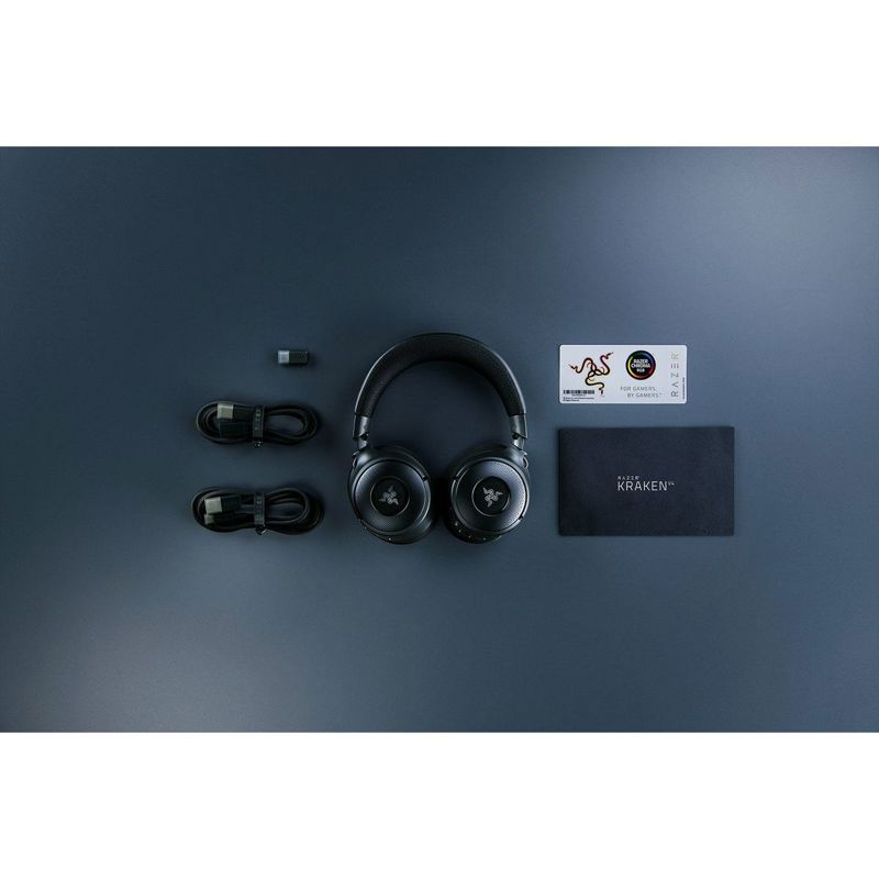 Гарнитура Razer Kraken V4, радиоканал, Bluetooth 5.2, USB Type-A, USB Type-C, чёрный, для геймеров, фото 10