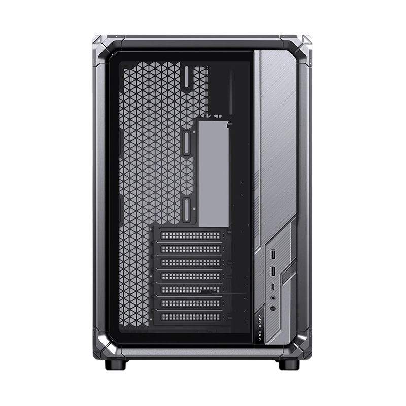 Корпус для ПК Jonsbo X400 Pro, Midi Tower, серый, под ATX, mATX, mITX, материал закалённое стекло, сталь, фото 2