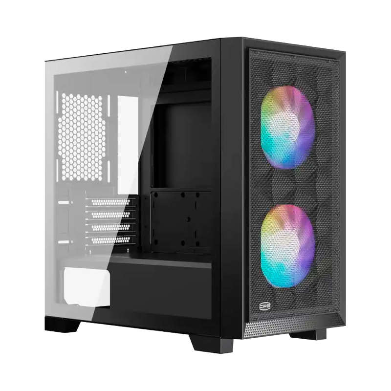 Корпус для ПК PcCooler C3D310 BK ARGB, Midi Tower, чёрный, под mATX, mITX, подсветка ARGB