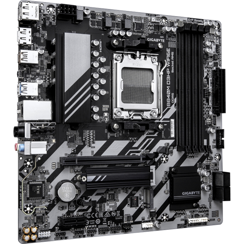 Материнская плата Gigabyte B840M D3HP WF6E, AM5, AMD B840, Micro-ATX, DDR5, фото 6