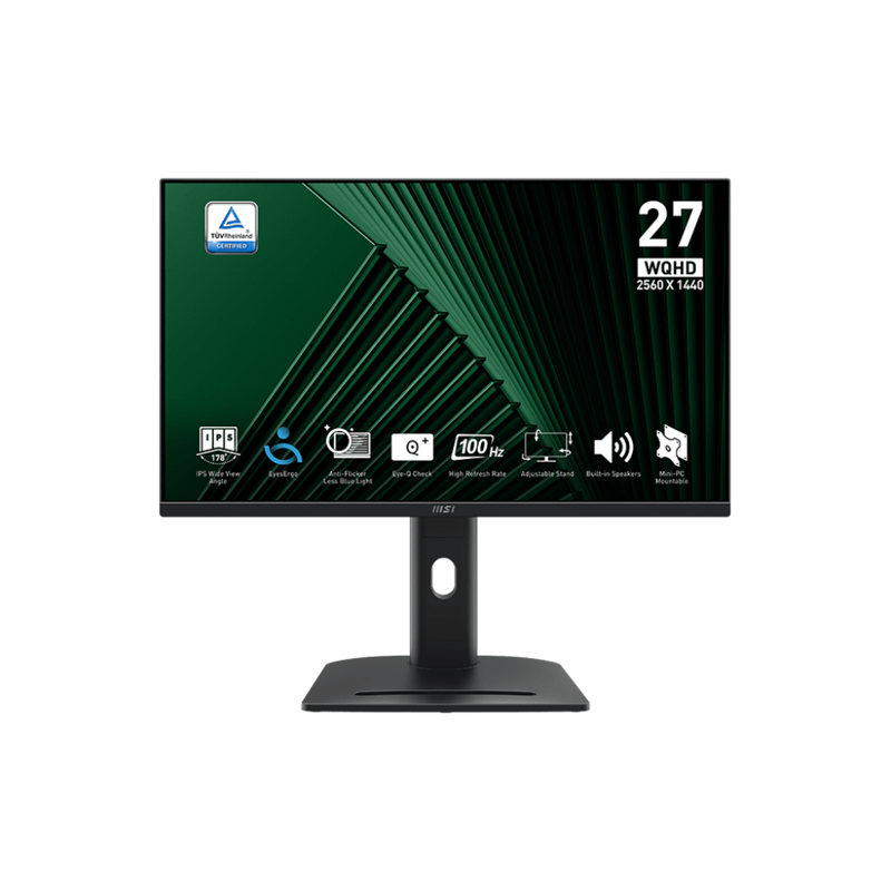 Монитор MSI PRO MP275QPG, 27 дюймов, 2560x1440, 100 Гц, IPS, 300 кд/м², чёрный