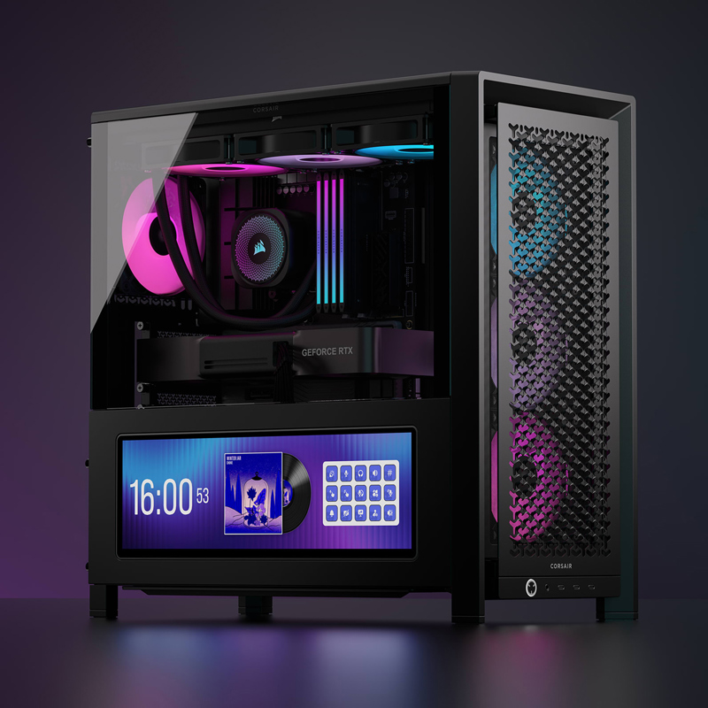 Корпус для ПК Corsair Frame 4000D LCD RS ARGB, Midi Tower, чёрный, под ATX, E-ATX, mATX, Mini-ITX, фото 4