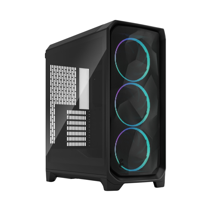 Корпус для ПК Fractal Design Meshify 3 RGB TG Light Tint, Midi Tower, чёрный, подсветка ARGB