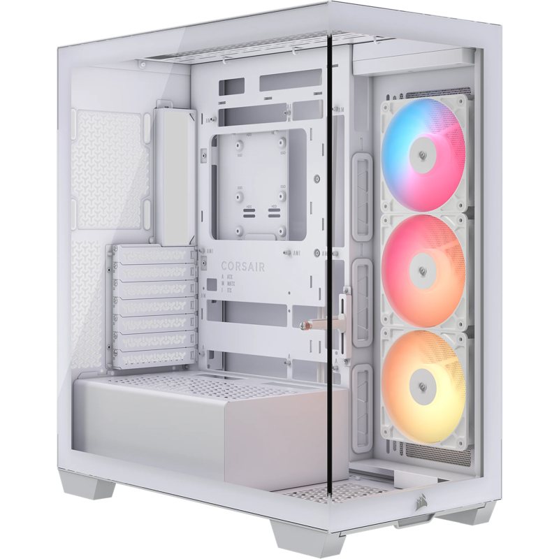 Корпус для ПК Corsair 3500X RS-R ARGB, Midi Tower, белый, под ATX, E-ATX, mATX, Mini-ITX, подсветка ARGB