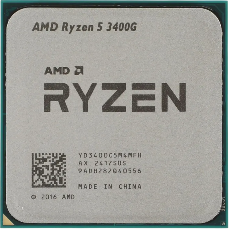 Процессор AMD Ryzen 5 3400G, AM4, 4 ядра, 8 потоков, до 4.2 ГГц, кэш 4 МБ, до 65 Вт