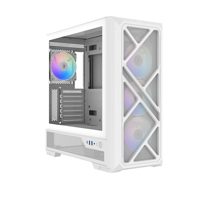 Корпус для ПК Sama S41, Midi Tower, белый, под ATX, mATX, Mini-ITX, подсветка ARGB
